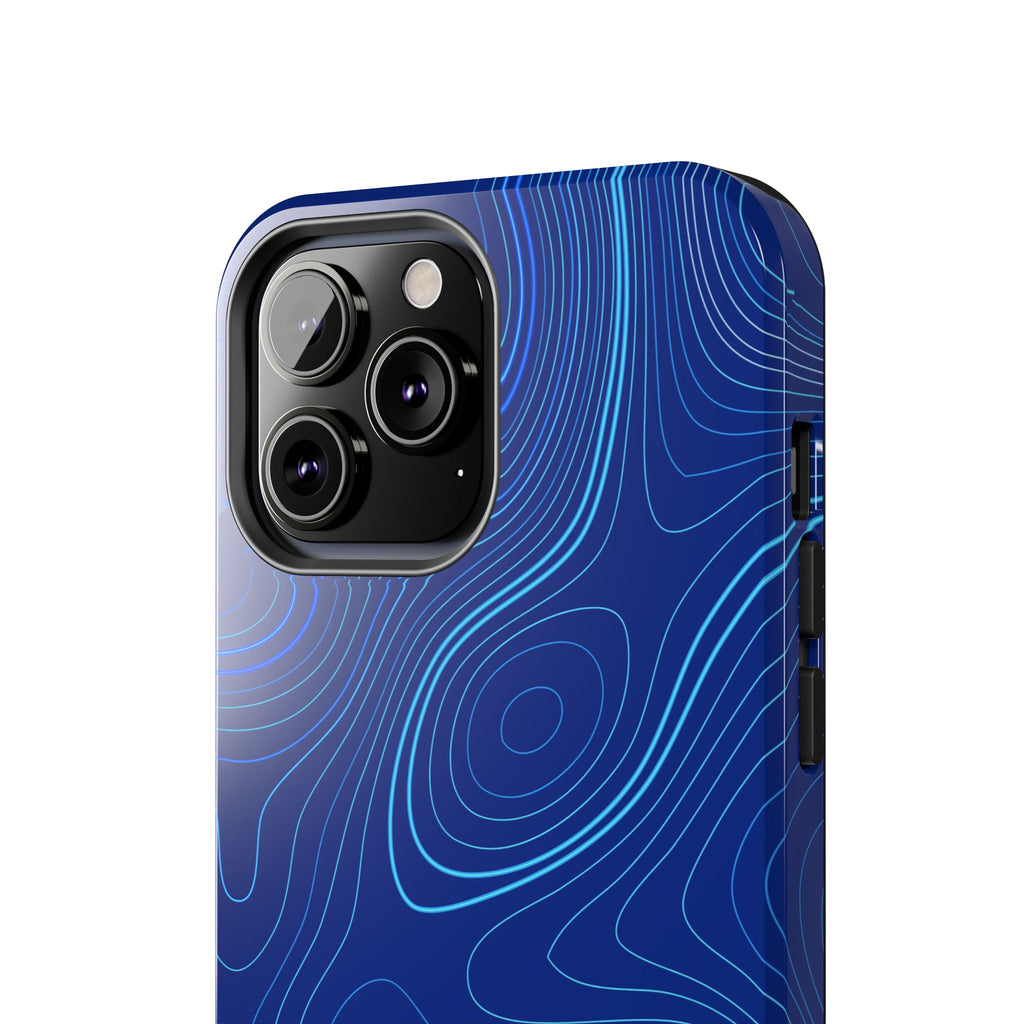 iPhone Samsung Tough Phone Case — Abstract Topographic Design — Rugged Protective Phone Case with Contour Line Design #8595451642039