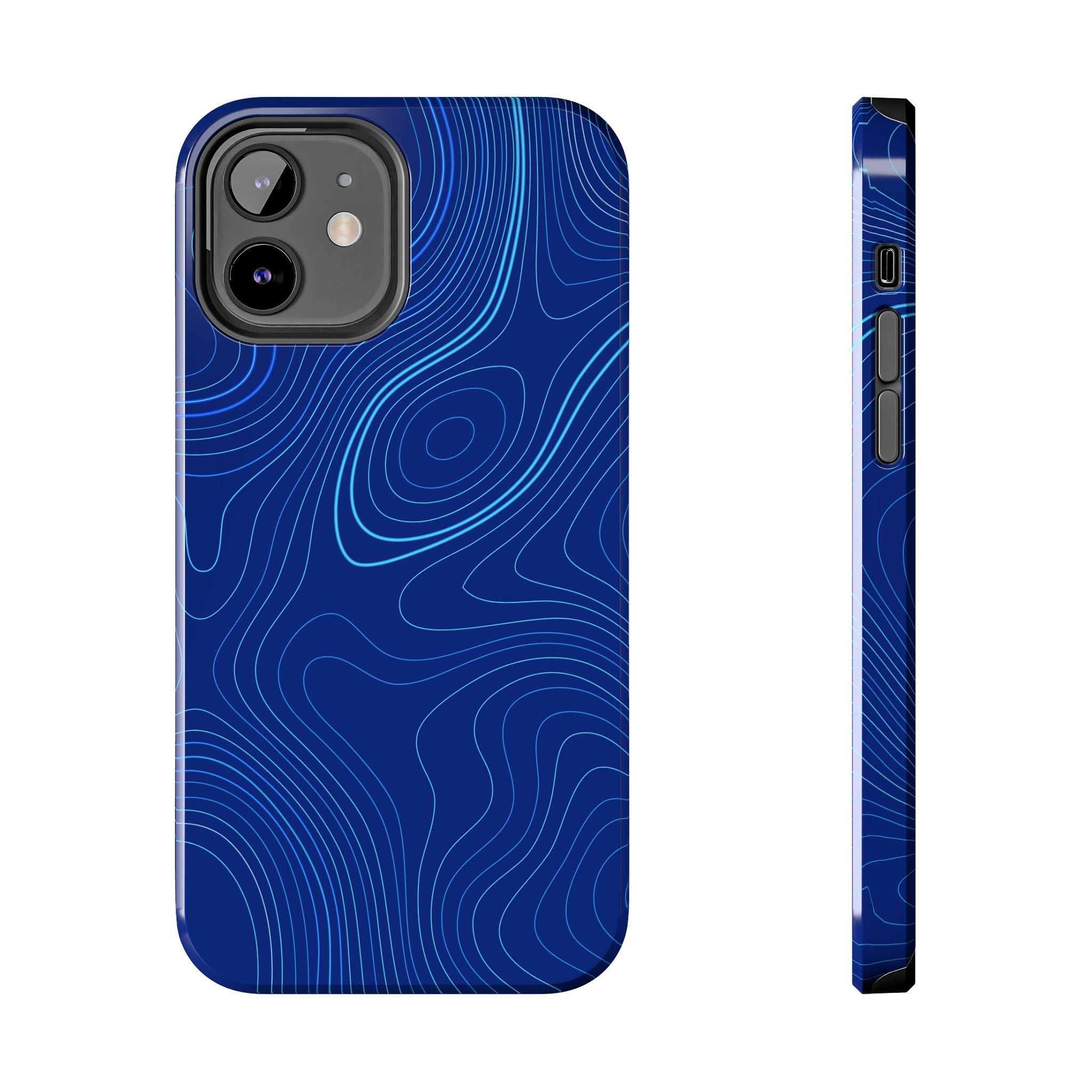 iPhone Samsung Tough Phone Case — Abstract Topographic Design — Rugged Protective Phone Case with Contour Line Design #8595451642039