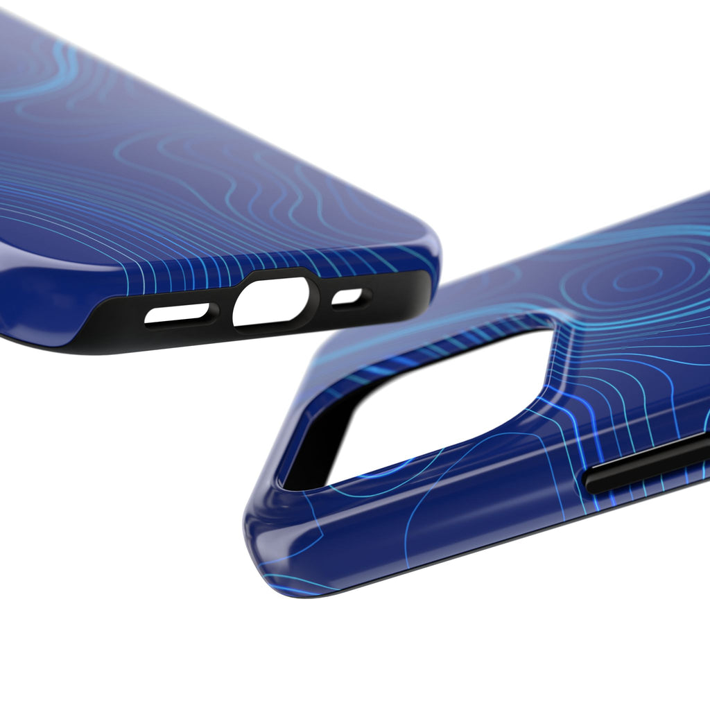iPhone Samsung Tough Phone Case — Abstract Topographic Design — Rugged Protective Phone Case with Contour Line Design #8595451642039