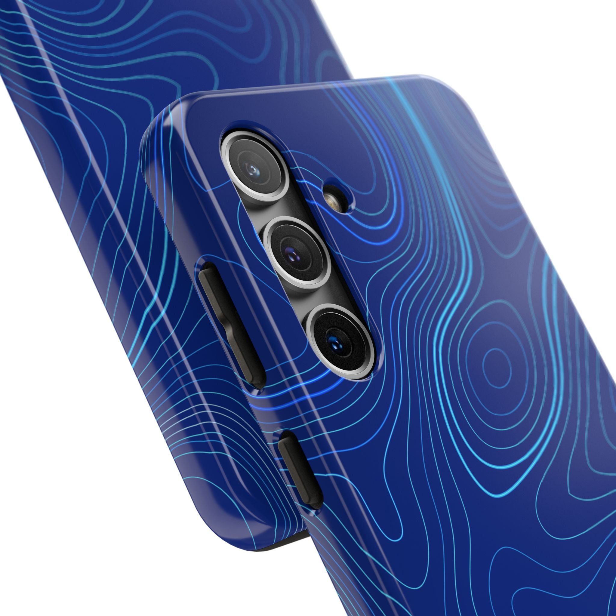 iPhone Samsung Tough Phone Case — Abstract Topographic Design — Rugged Protective Phone Case with Contour Line Design #8595451642039