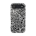 iPhone Samsung Floral Lace Tough Phone Case — Black & White Protective iPhone Cover #8594775703735