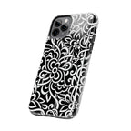 iPhone Samsung Floral Lace Tough Phone Case — Black & White Protective iPhone Cover #8594775703735