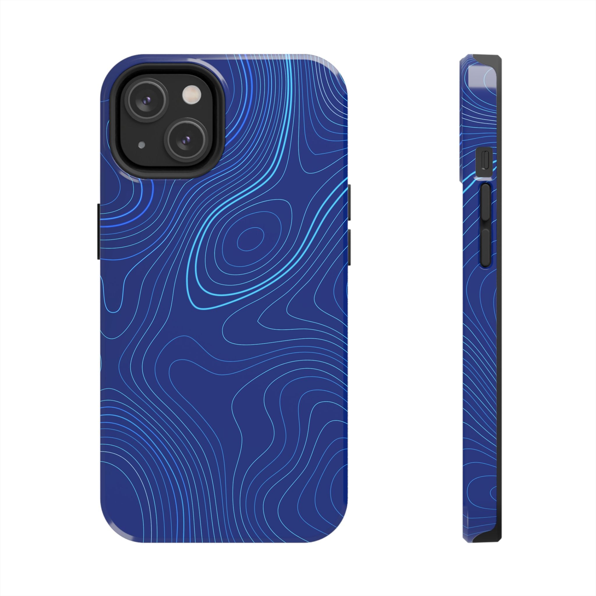 iPhone Samsung Tough Phone Case — Abstract Topographic Design — Rugged Protective Phone Case with Contour Line Design #8595451642039
