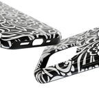 iPhone Samsung Floral Lace Tough Phone Case — Black & White Protective iPhone Cover #8594775703735