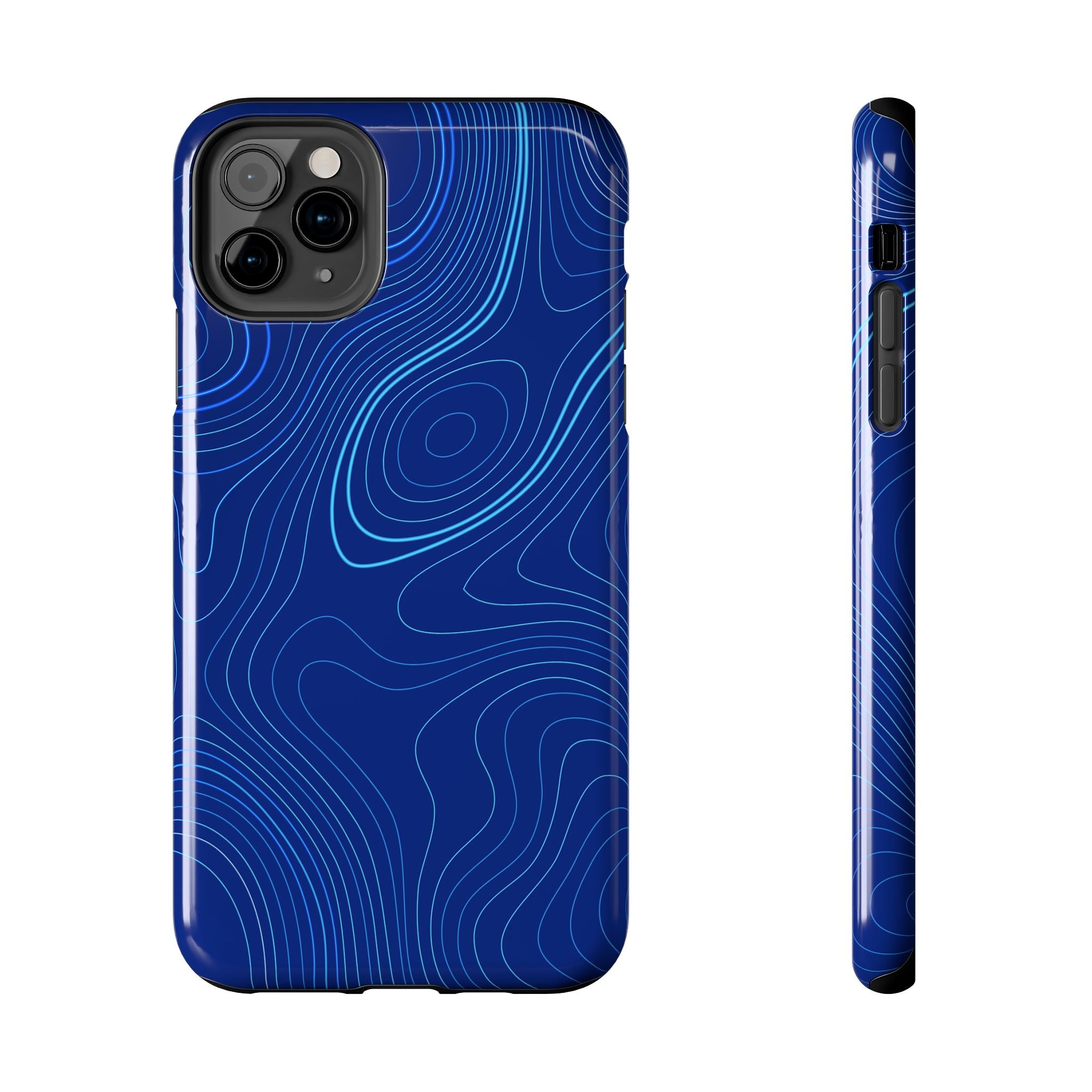 iPhone Samsung Tough Phone Case — Abstract Topographic Design — Rugged Protective Phone Case with Contour Line Design #8595451642039