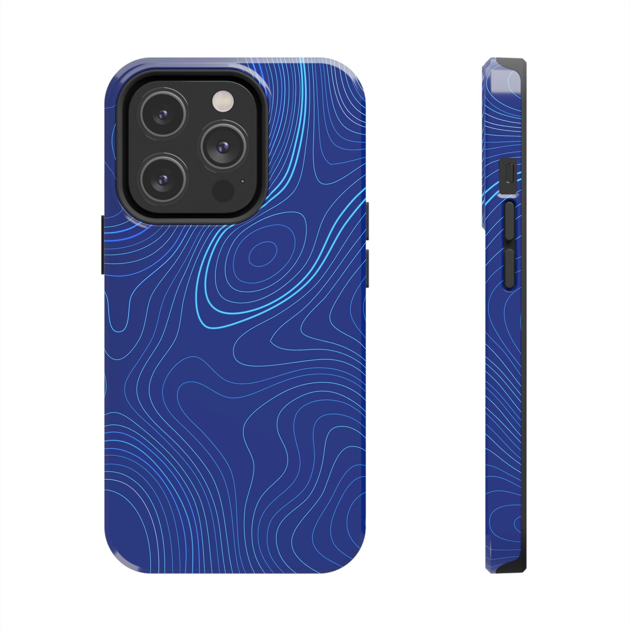 iPhone Samsung Tough Phone Case — Abstract Topographic Design — Rugged Protective Phone Case with Contour Line Design #8595451642039