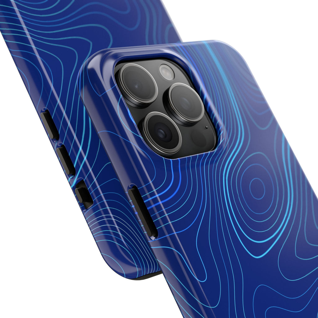 iPhone Samsung Tough Phone Case — Abstract Topographic Design — Rugged Protective Phone Case with Contour Line Design #8595451642039