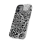 iPhone Samsung Floral Lace Tough Phone Case — Black & White Protective iPhone Cover #8594775703735