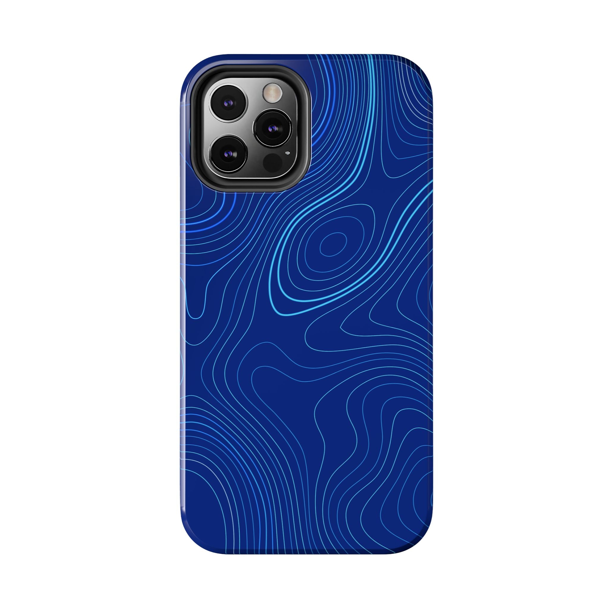 iPhone Samsung Tough Phone Case — Abstract Topographic Design — Rugged Protective Phone Case with Contour Line Design #8595451642039