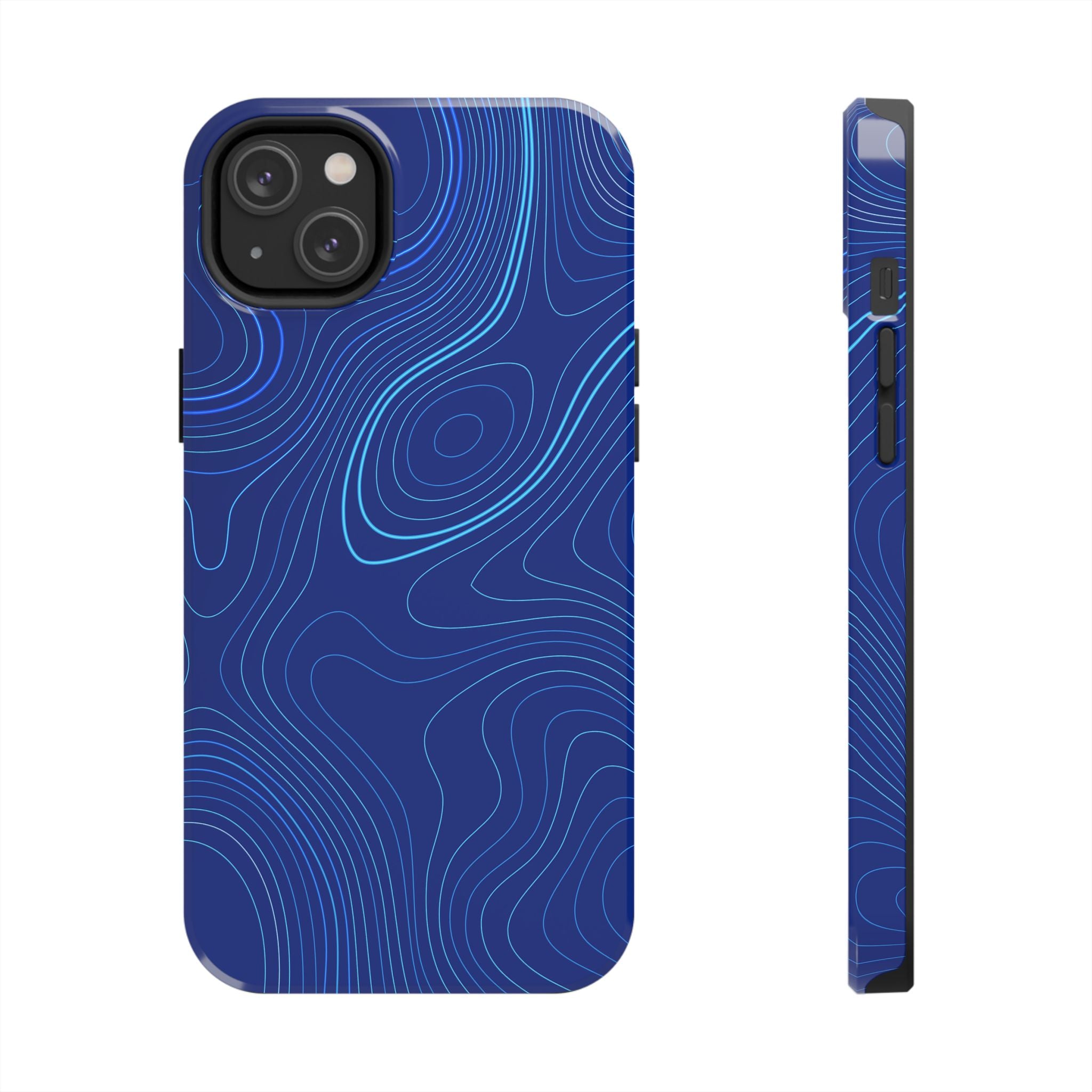 iPhone Samsung Tough Phone Case — Abstract Topographic Design — Rugged Protective Phone Case with Contour Line Design #8595451642039