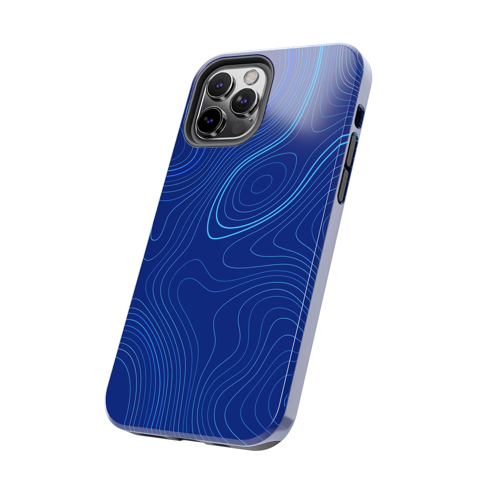iPhone Samsung Tough Phone Case — Abstract Topographic Design — Rugged Protective Phone Case with Contour Line Design #8595451642039
