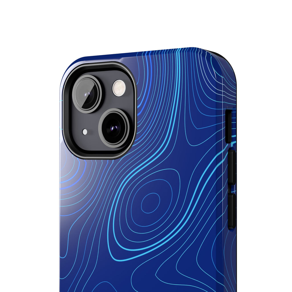 iPhone Samsung Tough Phone Case — Abstract Topographic Design — Rugged Protective Phone Case with Contour Line Design #8595451642039