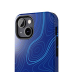 iPhone Samsung Tough Phone Case — Abstract Topographic Design — Rugged Protective Phone Case with Contour Line Design #8595451642039