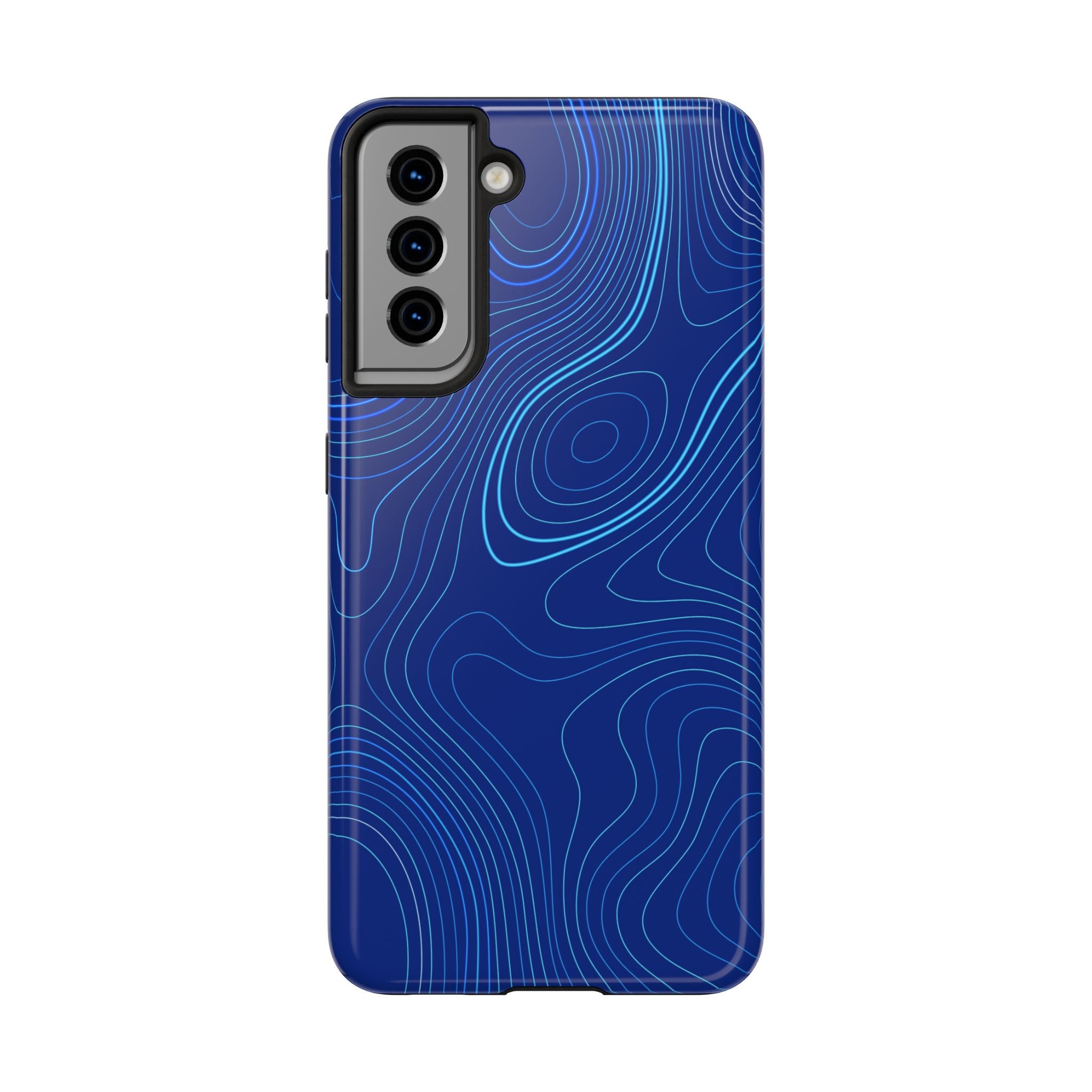 iPhone Samsung Tough Phone Case — Abstract Topographic Design — Rugged Protective Phone Case with Contour Line Design #8595451642039