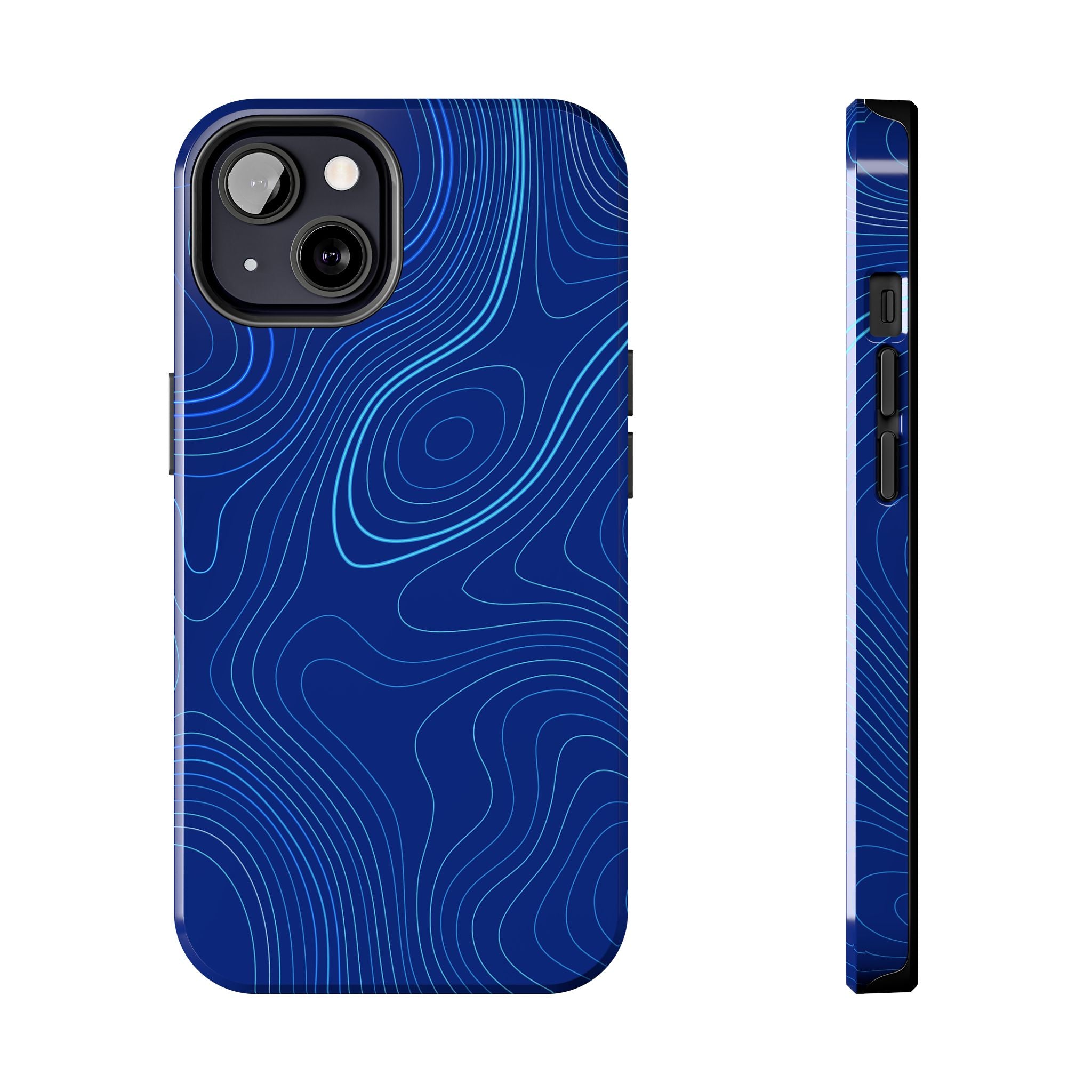 iPhone Samsung Tough Phone Case — Abstract Topographic Design — Rugged Protective Phone Case with Contour Line Design #8595451642039