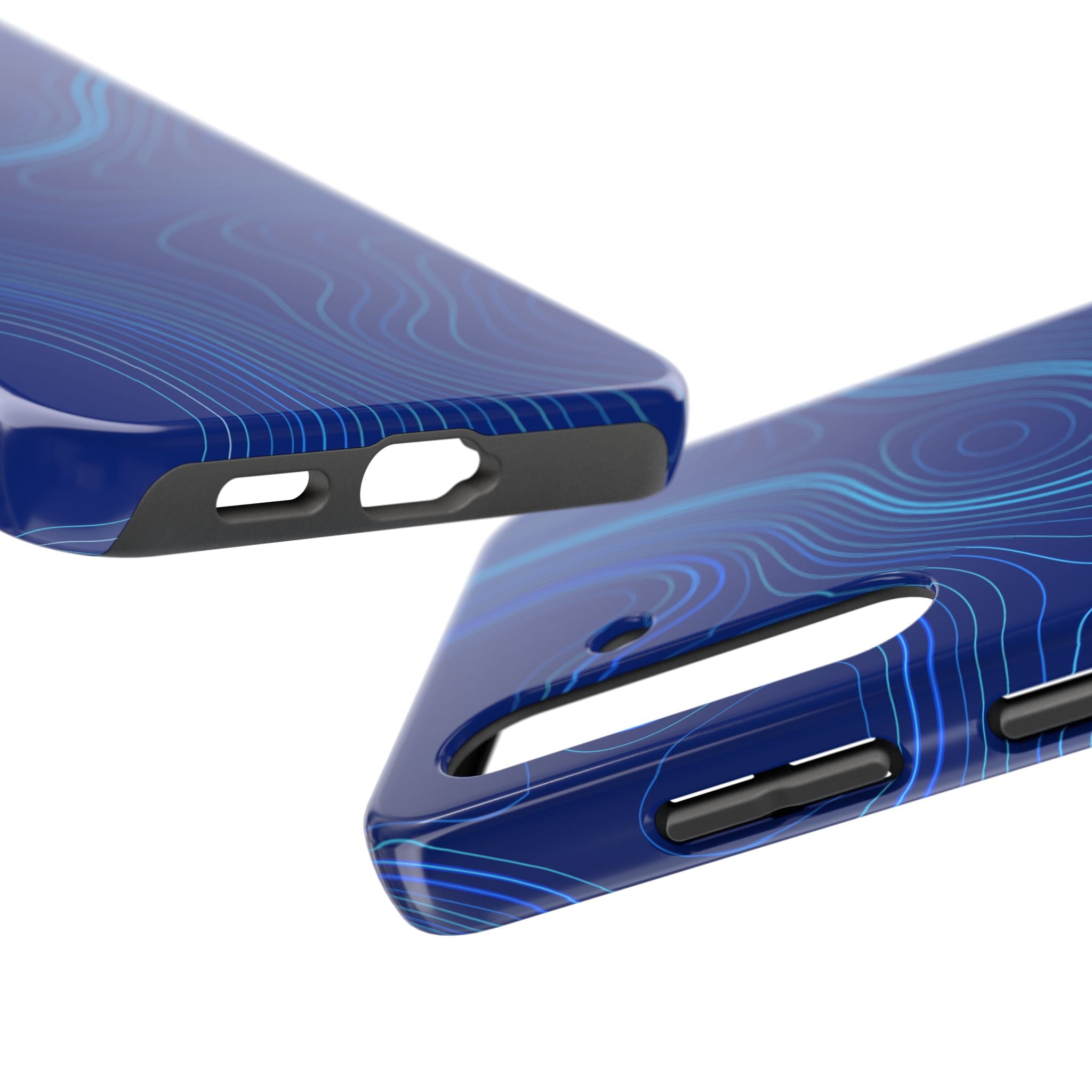 iPhone Samsung Tough Phone Case — Abstract Topographic Design — Rugged Protective Phone Case with Contour Line Design #8595451642039