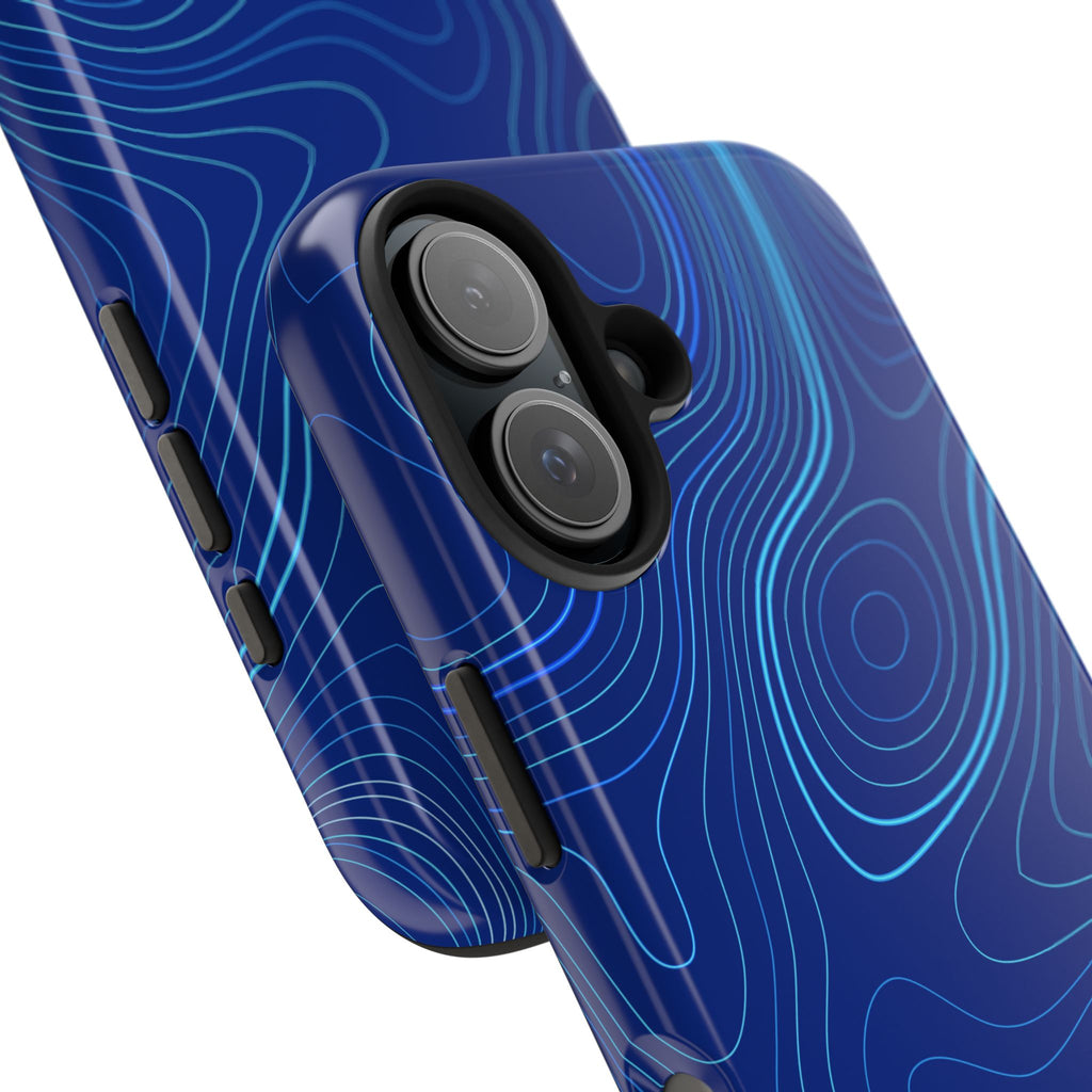 iPhone Samsung Tough Phone Case — Abstract Topographic Design — Rugged Protective Phone Case with Contour Line Design #8595451642039