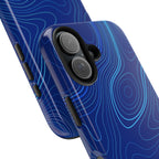 iPhone Samsung Tough Phone Case — Abstract Topographic Design — Rugged Protective Phone Case with Contour Line Design #8595451642039
