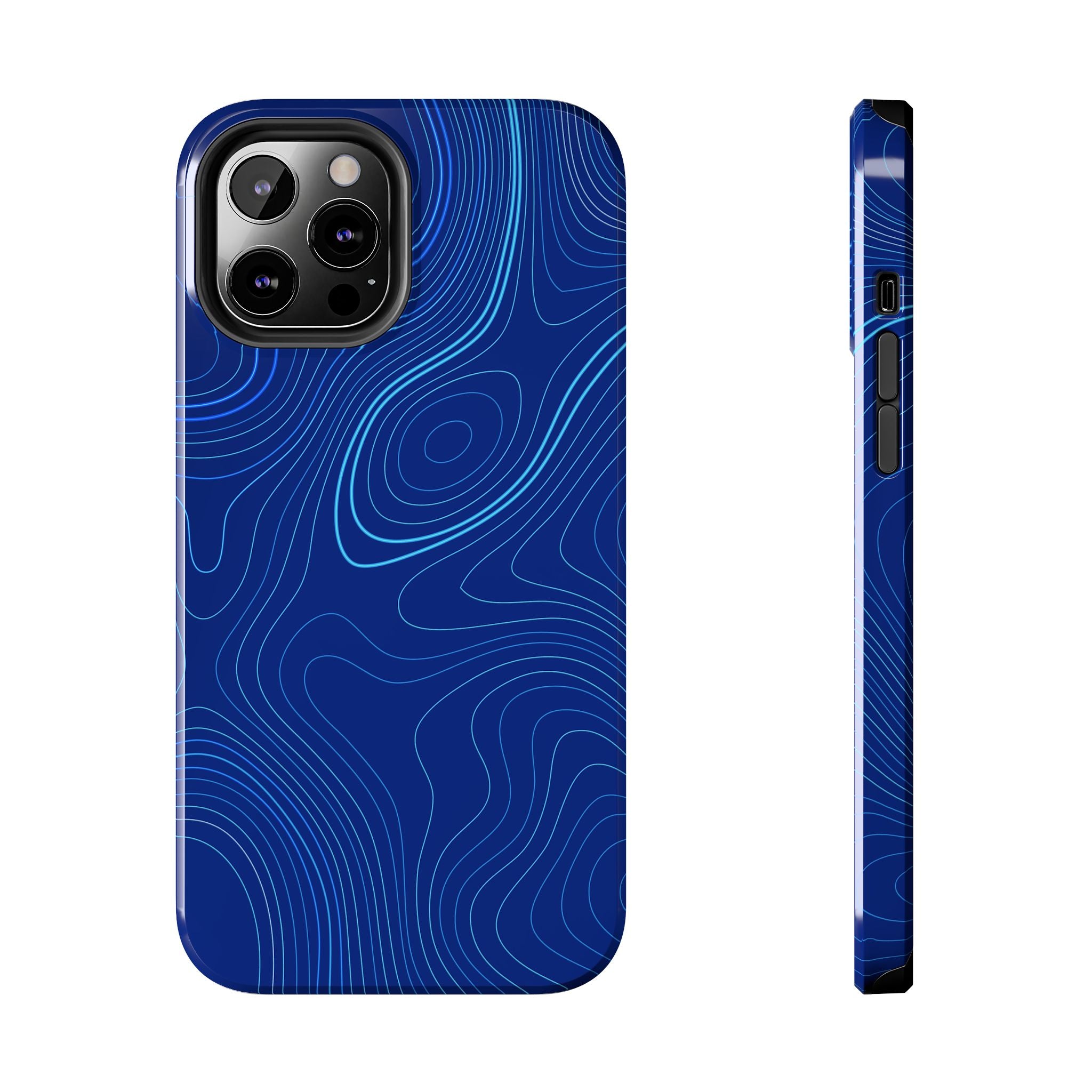 iPhone Samsung Tough Phone Case — Abstract Topographic Design — Rugged Protective Phone Case with Contour Line Design #8595451642039