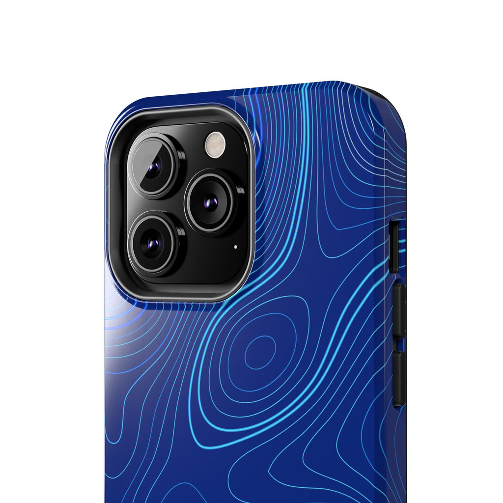 iPhone Samsung Tough Phone Case — Abstract Topographic Design — Rugged Protective Phone Case with Contour Line Design #8595451642039
