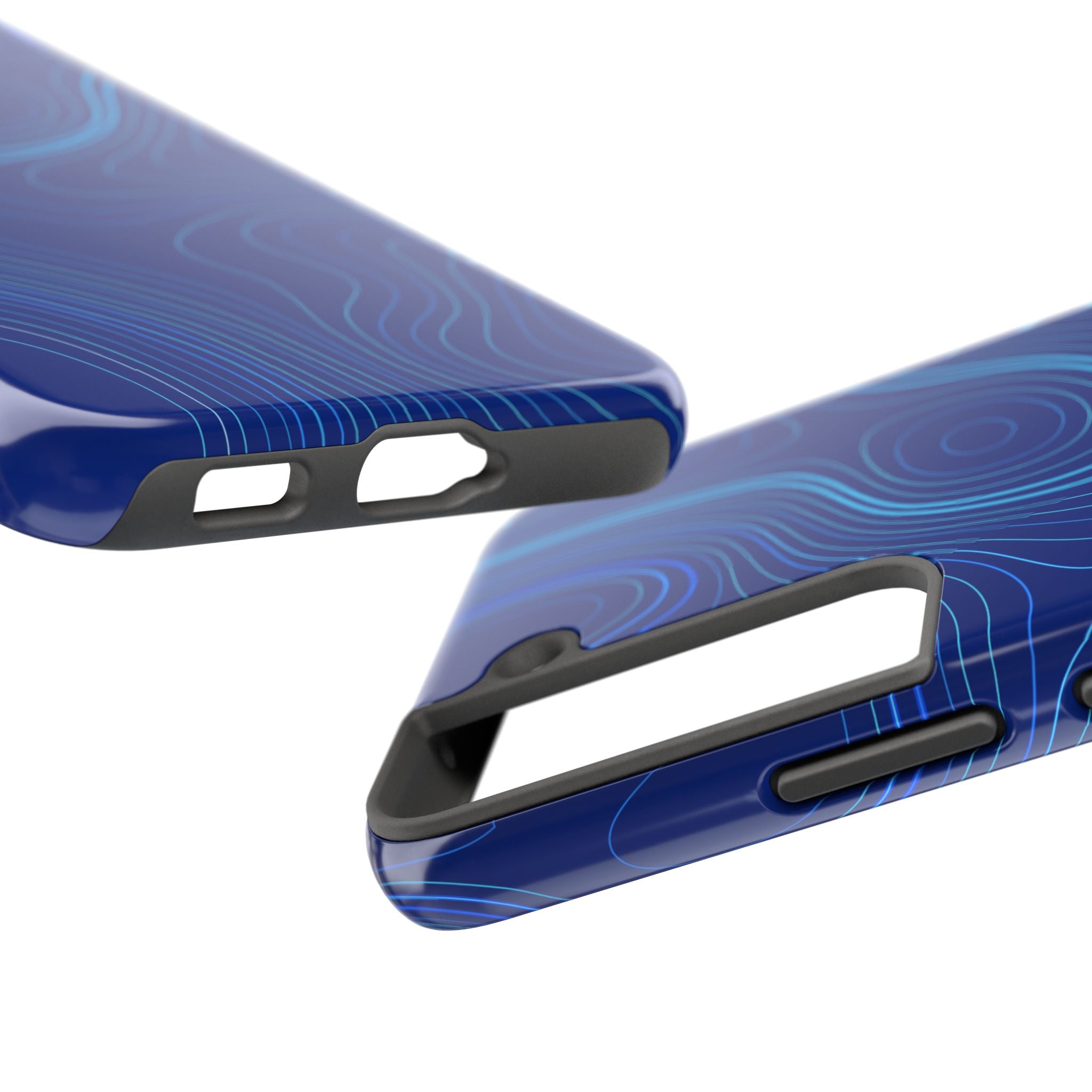 iPhone Samsung Tough Phone Case — Abstract Topographic Design — Rugged Protective Phone Case with Contour Line Design #8595451642039