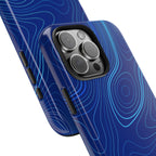 iPhone Samsung Tough Phone Case — Abstract Topographic Design — Rugged Protective Phone Case with Contour Line Design #8595451642039