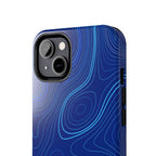 iPhone Samsung Tough Phone Case — Abstract Topographic Design — Rugged Protective Phone Case with Contour Line Design #8595451642039