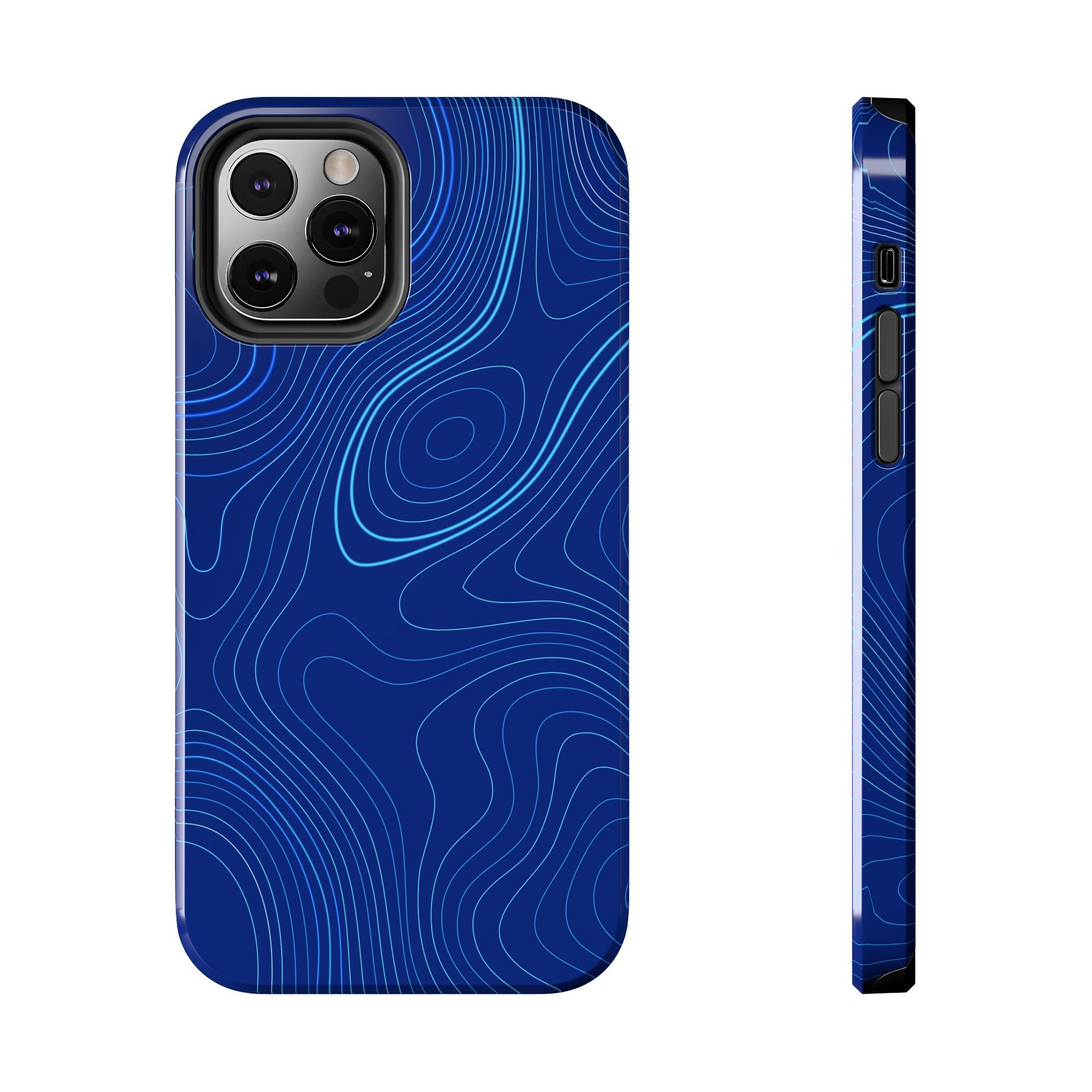 iPhone Samsung Tough Phone Case — Abstract Topographic Design — Rugged Protective Phone Case with Contour Line Design #8595451642039