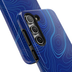 iPhone Samsung Tough Phone Case — Abstract Topographic Design — Rugged Protective Phone Case with Contour Line Design #8595451642039