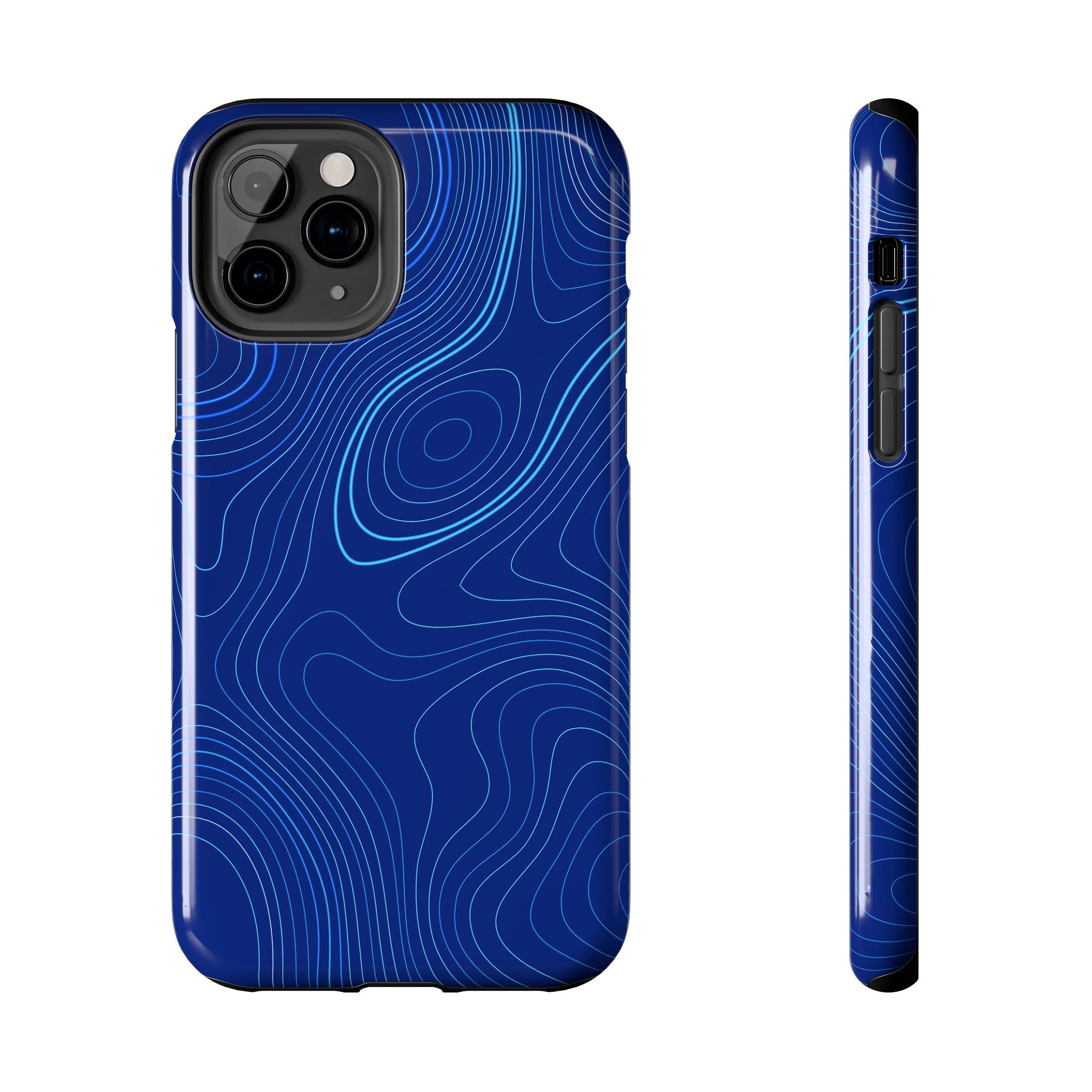 iPhone Samsung Tough Phone Case — Abstract Topographic Design — Rugged Protective Phone Case with Contour Line Design #8595451642039
