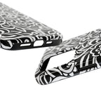 iPhone Samsung Floral Lace Tough Phone Case — Black & White Protective iPhone Cover #8594775703735