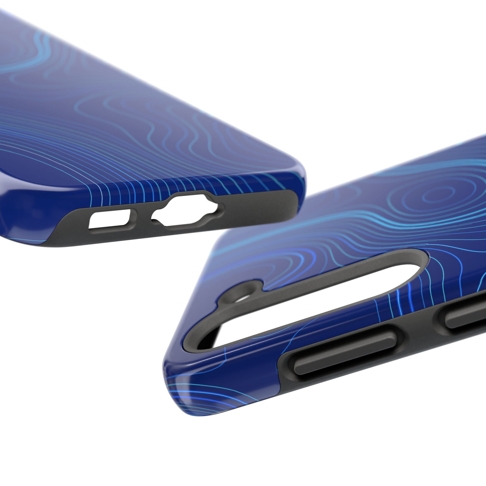 iPhone Samsung Tough Phone Case — Abstract Topographic Design — Rugged Protective Phone Case with Contour Line Design #8595451642039