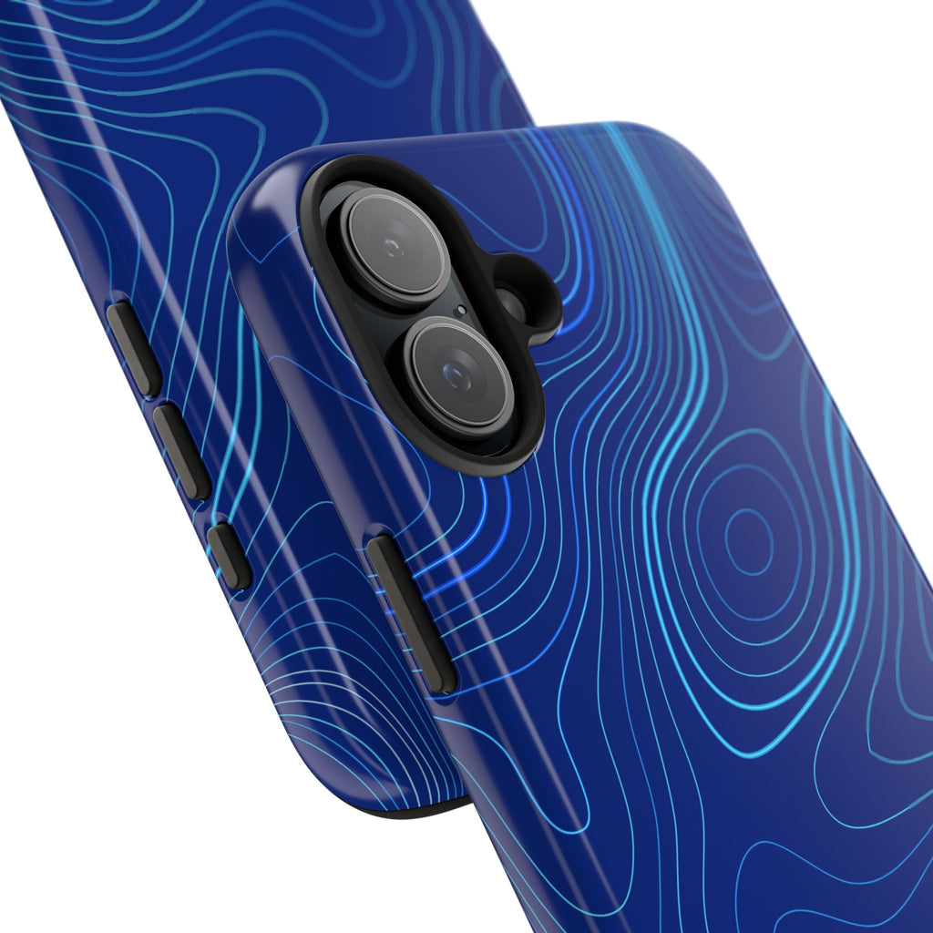 iPhone Samsung Tough Phone Case — Abstract Topographic Design — Rugged Protective Phone Case with Contour Line Design #8595451642039