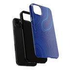 iPhone Samsung Tough Phone Case — Abstract Topographic Design — Rugged Protective Phone Case with Contour Line Design #8595451642039