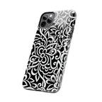 iPhone Samsung Floral Lace Tough Phone Case — Black & White Protective iPhone Cover #8594775703735