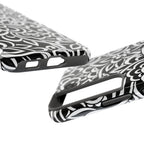 iPhone Samsung Floral Lace Tough Phone Case — Black & White Protective iPhone Cover #8594775703735