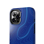 iPhone Samsung Tough Phone Case — Abstract Topographic Design — Rugged Protective Phone Case with Contour Line Design #8595451642039