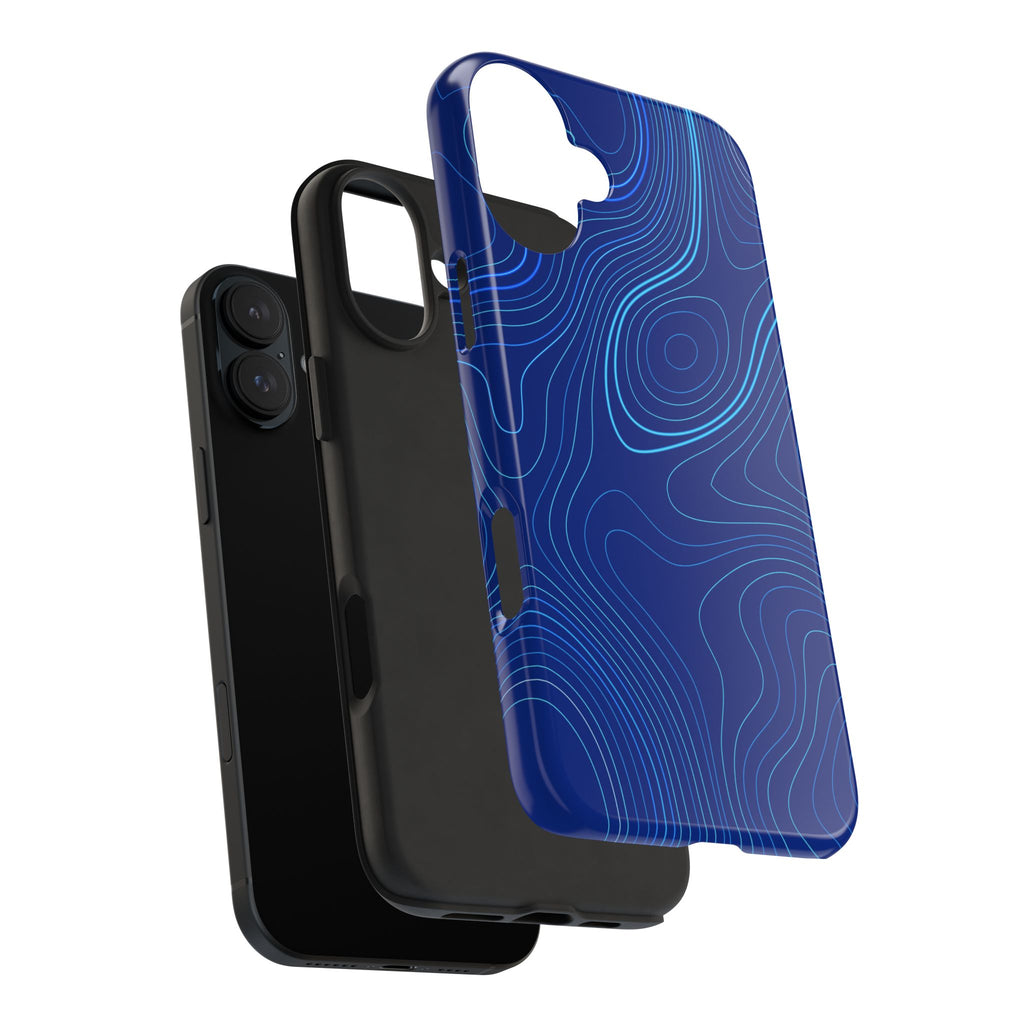 iPhone Samsung Tough Phone Case — Abstract Topographic Design — Rugged Protective Phone Case with Contour Line Design #8595451642039