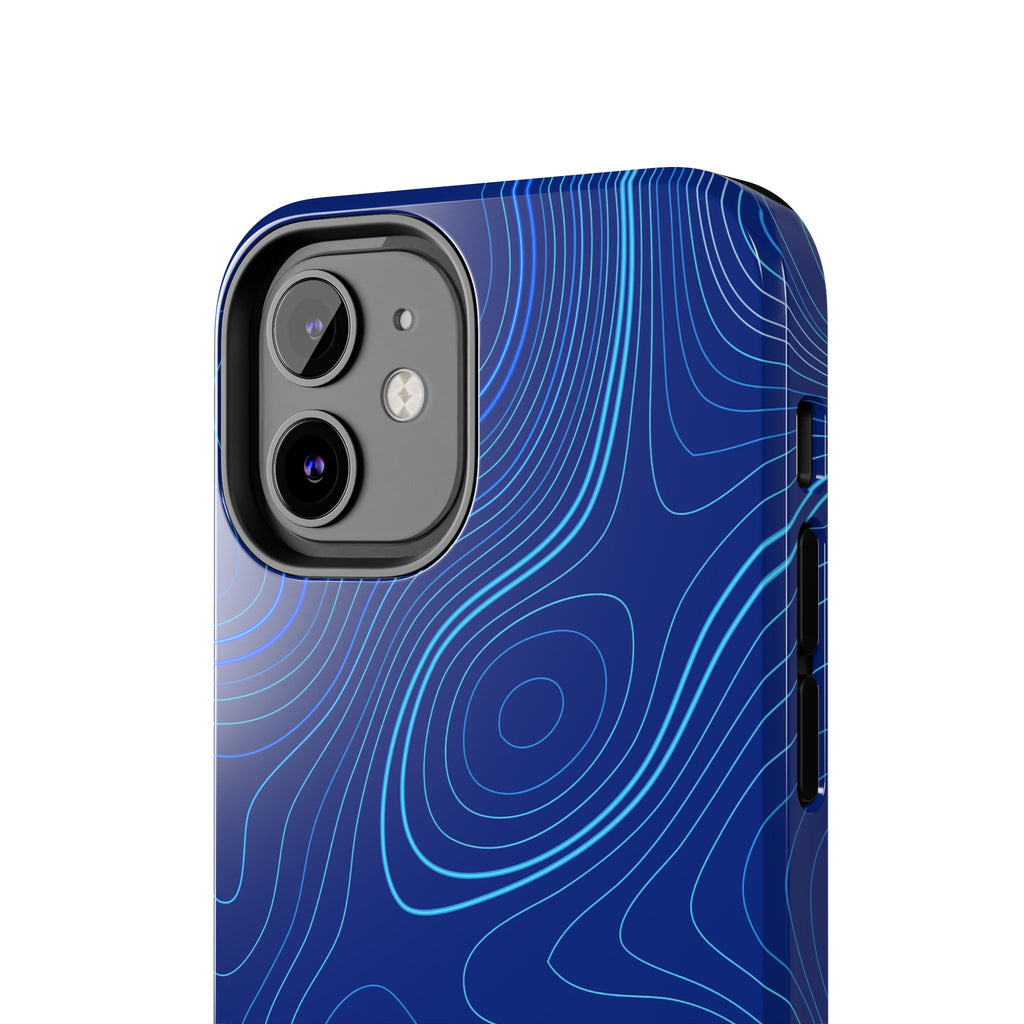 iPhone Samsung Tough Phone Case — Abstract Topographic Design — Rugged Protective Phone Case with Contour Line Design #8595451642039