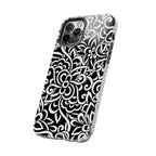 iPhone Samsung Floral Lace Tough Phone Case — Black & White Protective iPhone Cover #8594775703735