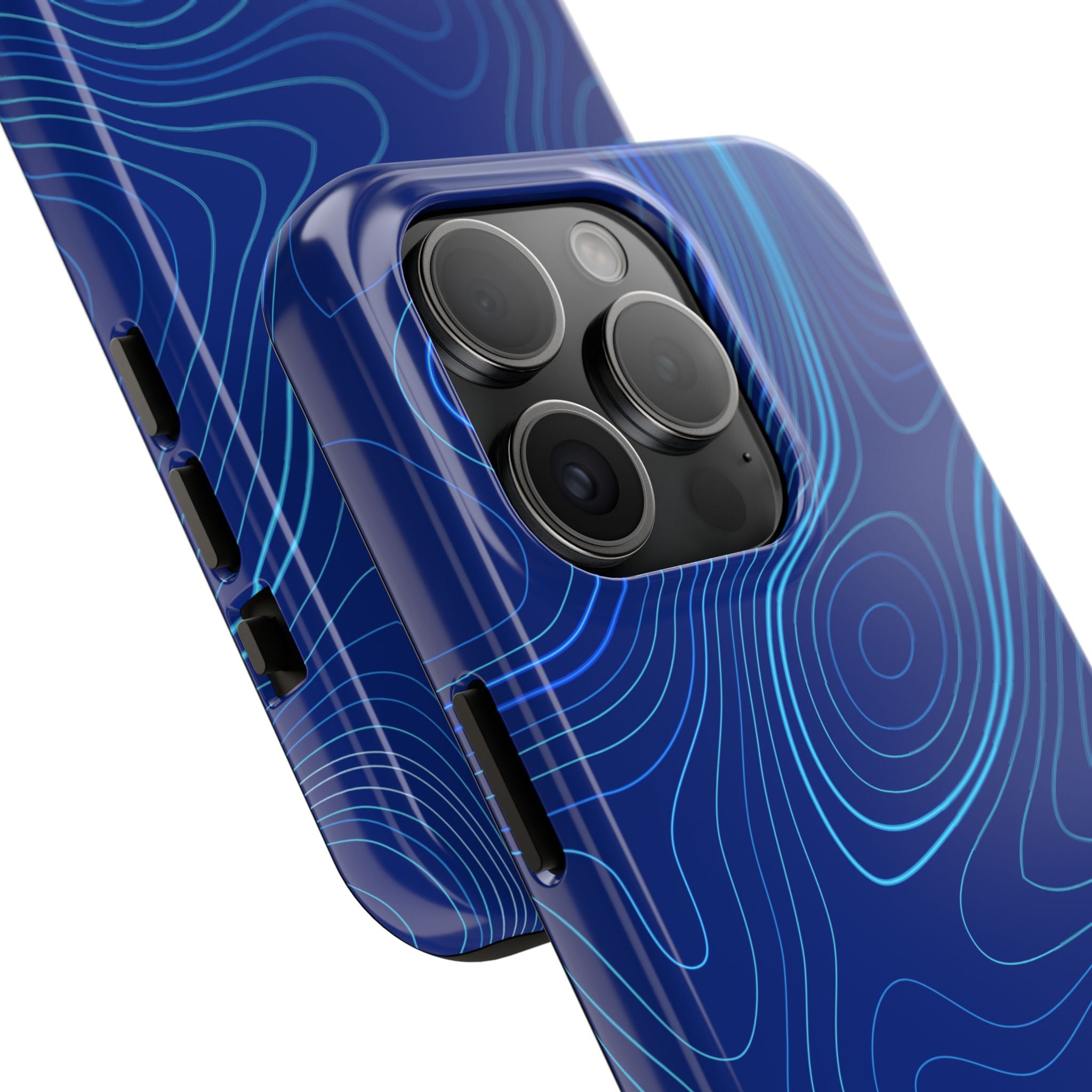 iPhone Samsung Tough Phone Case — Abstract Topographic Design — Rugged Protective Phone Case with Contour Line Design #8595451642039