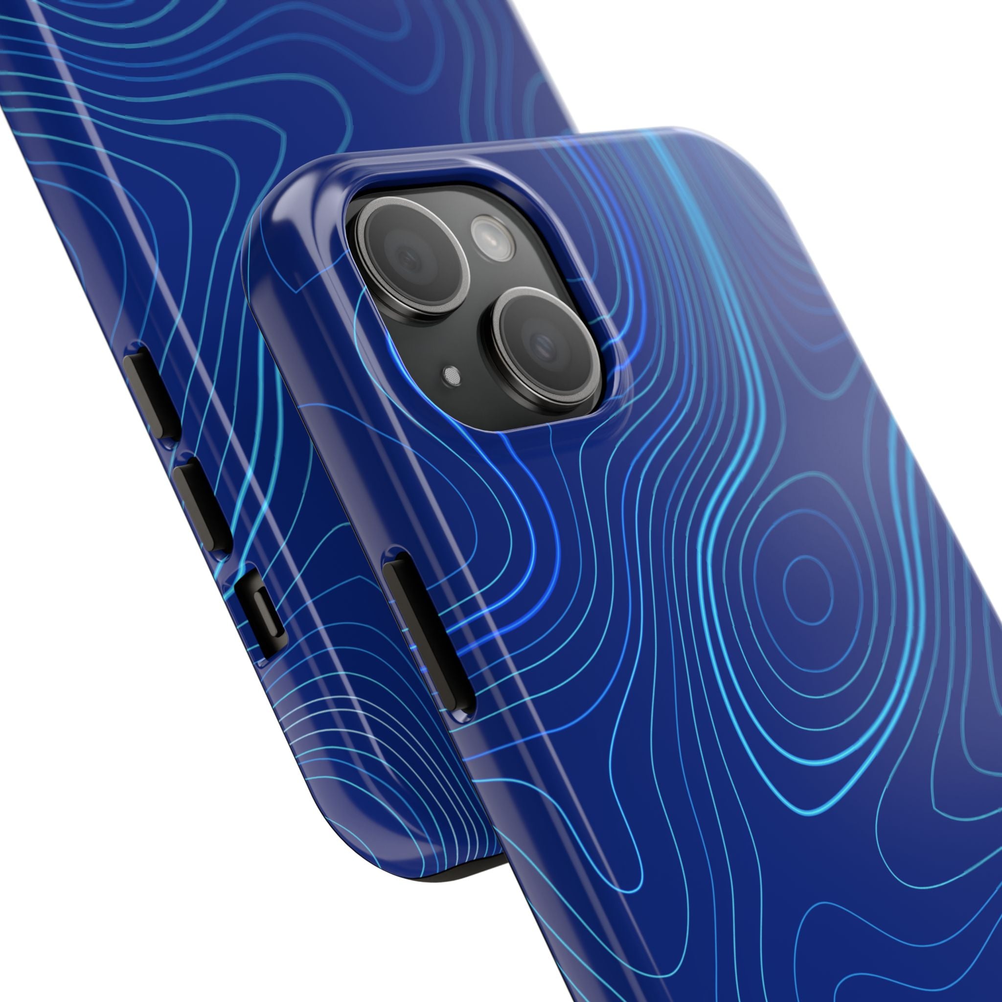 iPhone Samsung Tough Phone Case — Abstract Topographic Design — Rugged Protective Phone Case with Contour Line Design #8595451642039