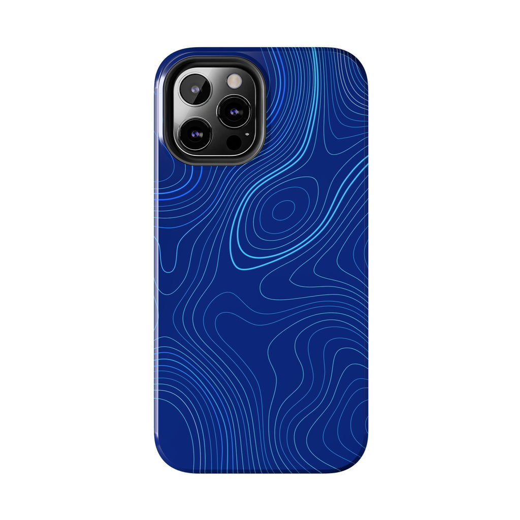 iPhone Samsung Tough Phone Case — Abstract Topographic Design — Rugged Protective Phone Case with Contour Line Design #8595451642039