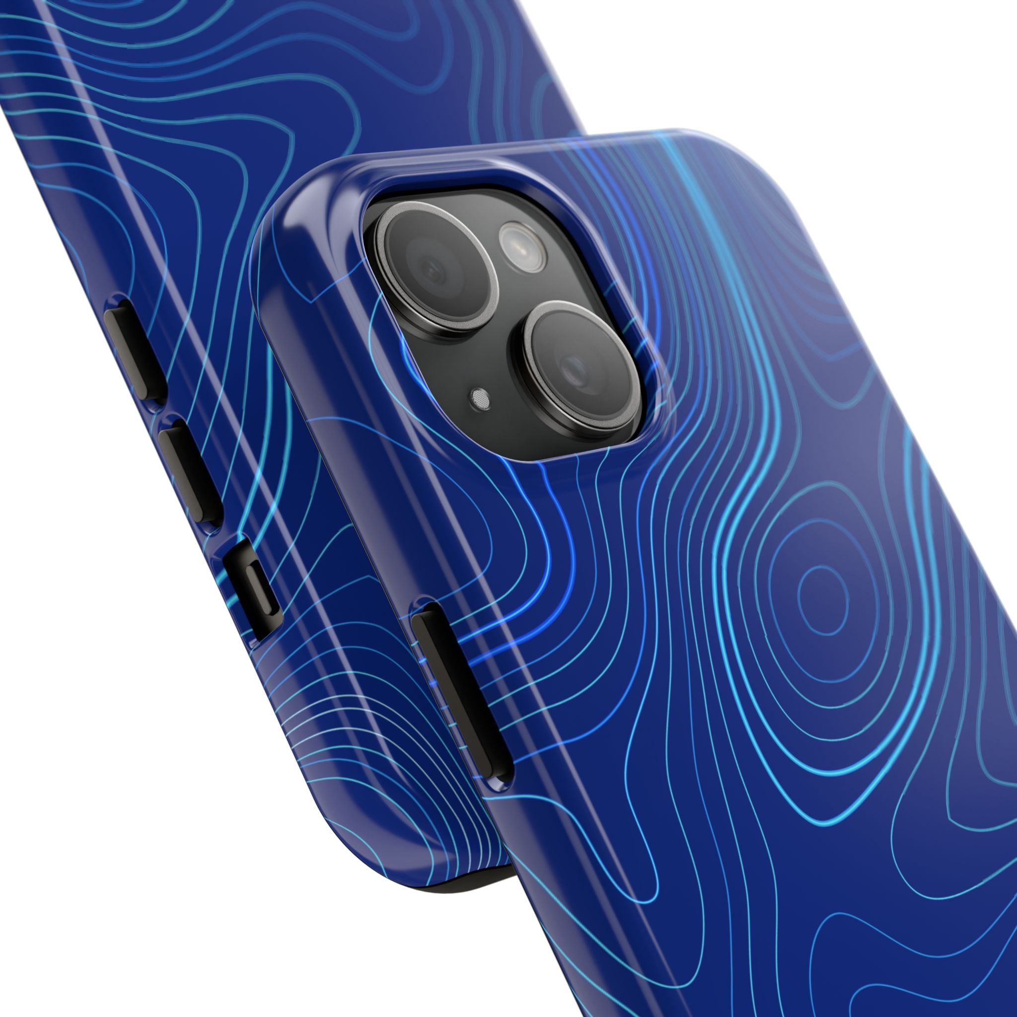 iPhone Samsung Tough Phone Case — Abstract Topographic Design — Rugged Protective Phone Case with Contour Line Design #8595451642039