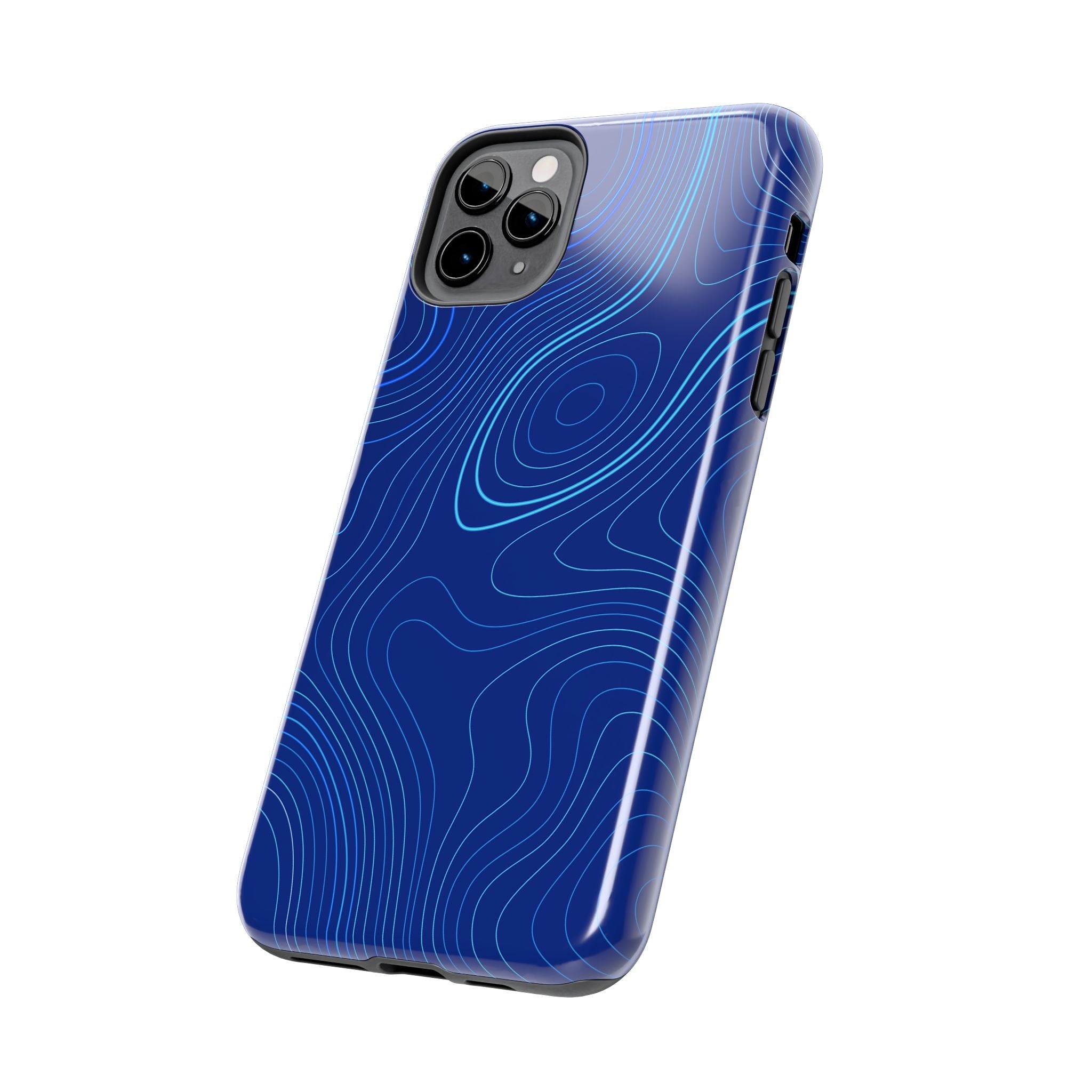 iPhone Samsung Tough Phone Case — Abstract Topographic Design — Rugged Protective Phone Case with Contour Line Design #8595451642039