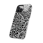 iPhone Samsung Floral Lace Tough Phone Case — Black & White Protective iPhone Cover #8594775703735