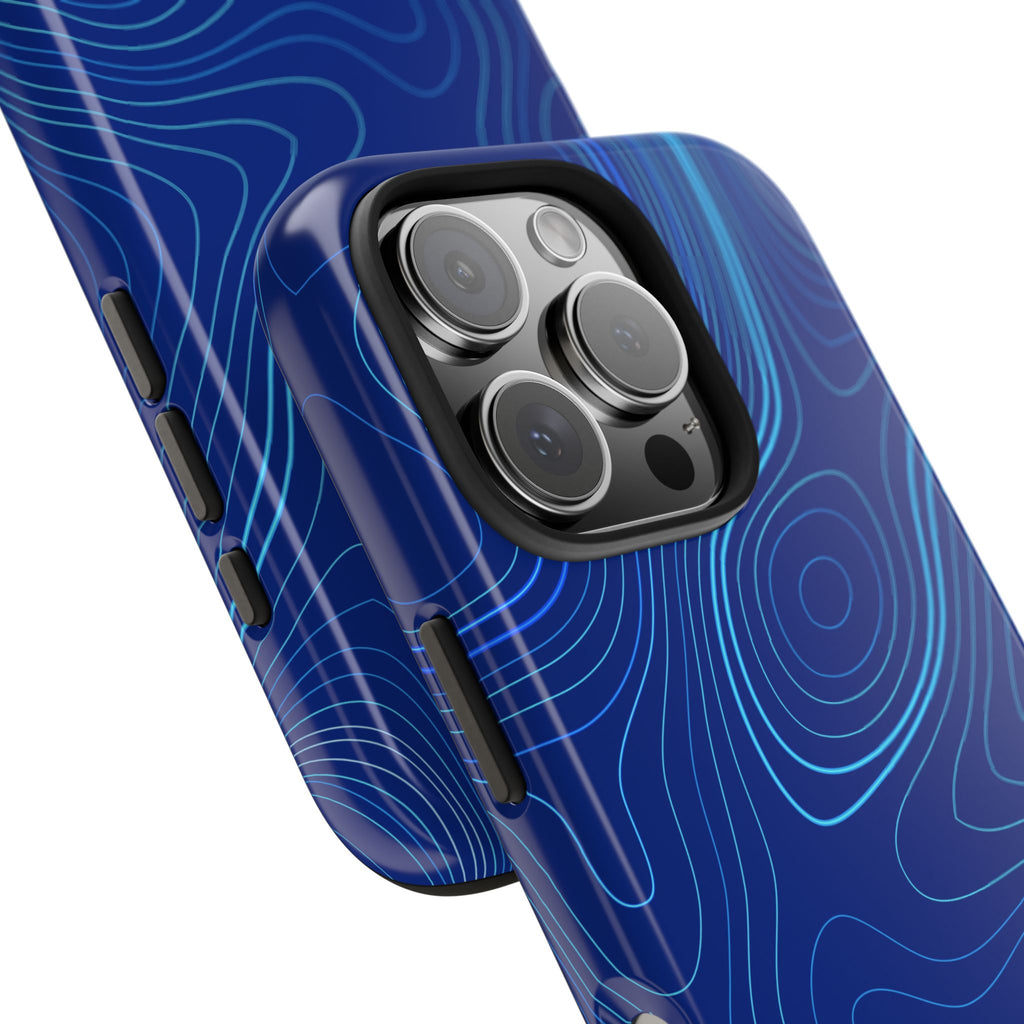 iPhone Samsung Tough Phone Case — Abstract Topographic Design — Rugged Protective Phone Case with Contour Line Design #8595451642039