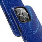 iPhone Samsung Tough Phone Case — Abstract Topographic Design — Rugged Protective Phone Case with Contour Line Design #8595451642039