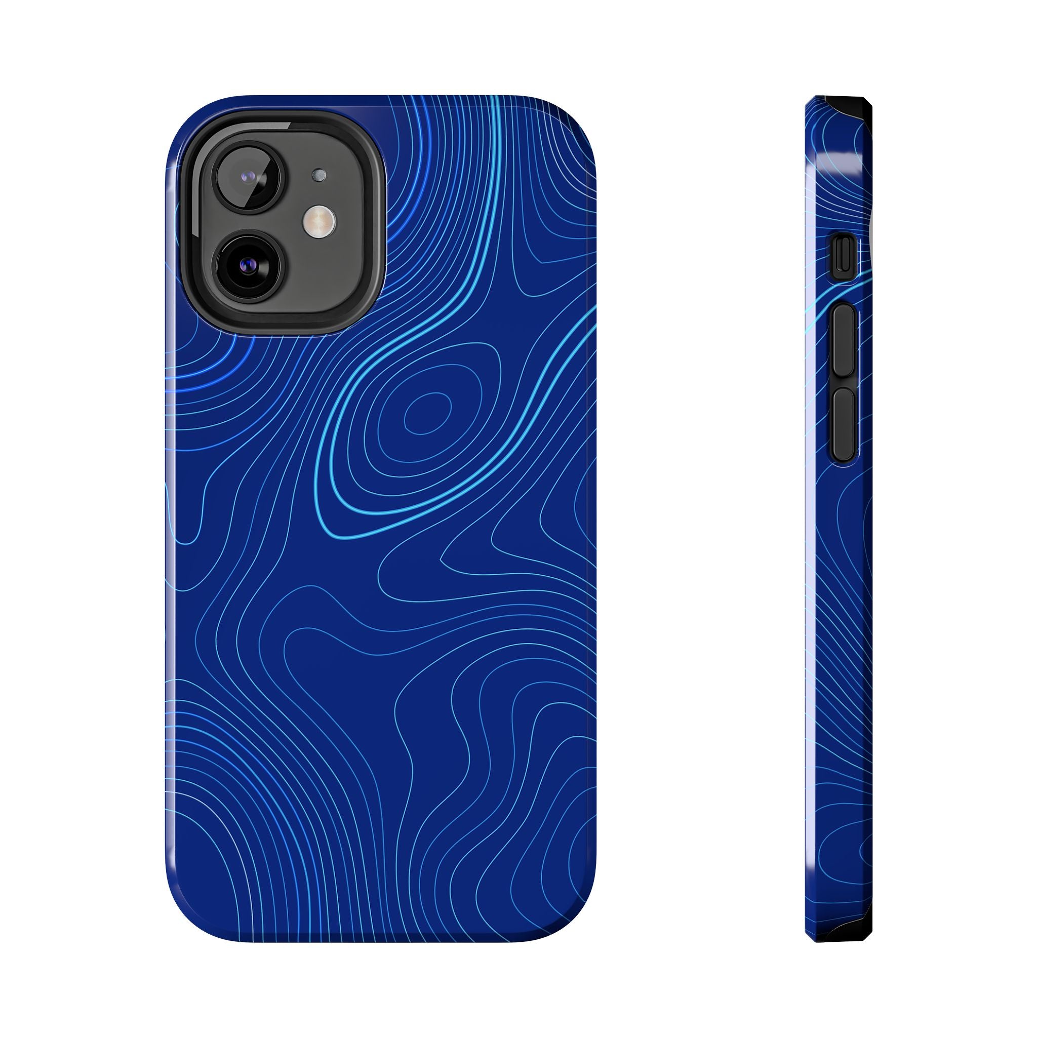 iPhone Samsung Tough Phone Case — Abstract Topographic Design — Rugged Protective Phone Case with Contour Line Design #8595451642039