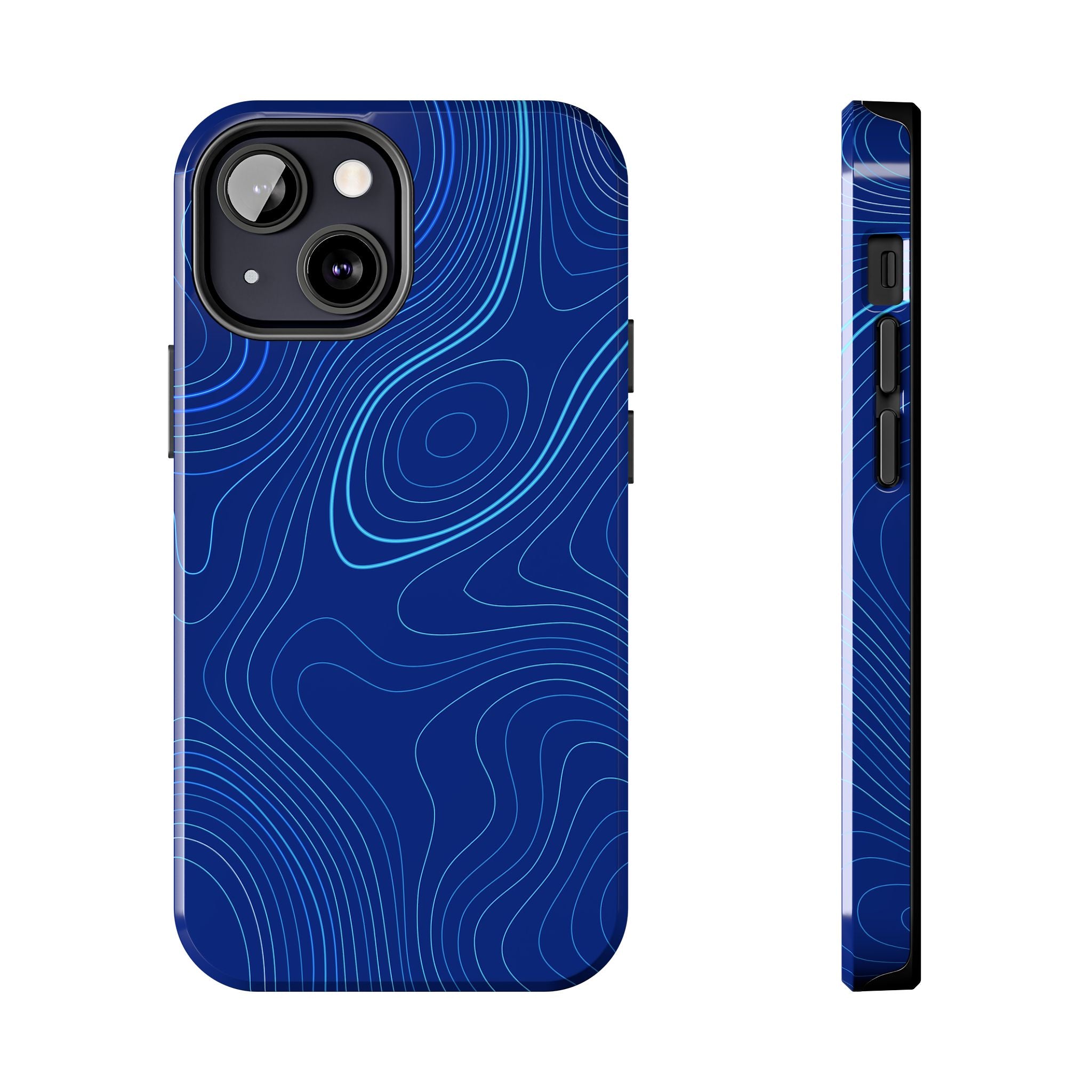 iPhone Samsung Tough Phone Case — Abstract Topographic Design — Rugged Protective Phone Case with Contour Line Design #8595451642039